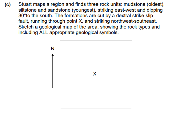 Solved Stuart maps a region and finds three rock units: | Chegg.com