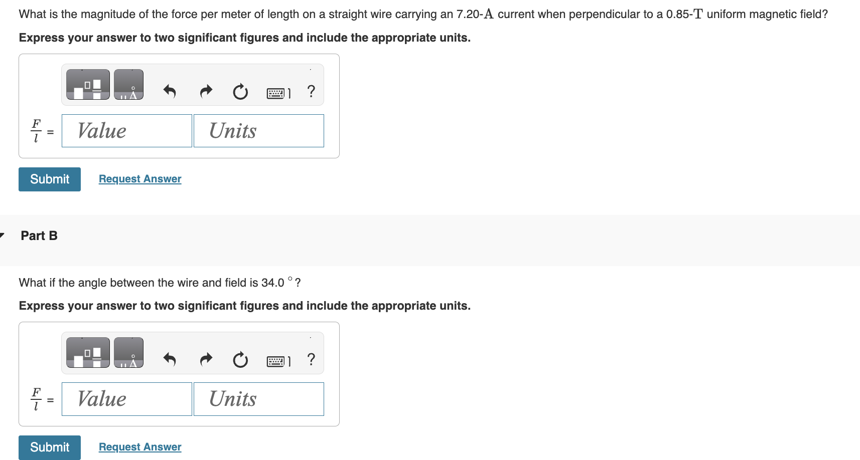 Solved What is the magnitude of the force per meter of