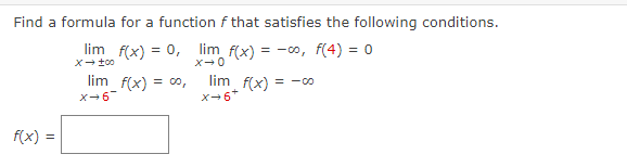 Solved Find a formula for a function f that satisfies the | Chegg.com