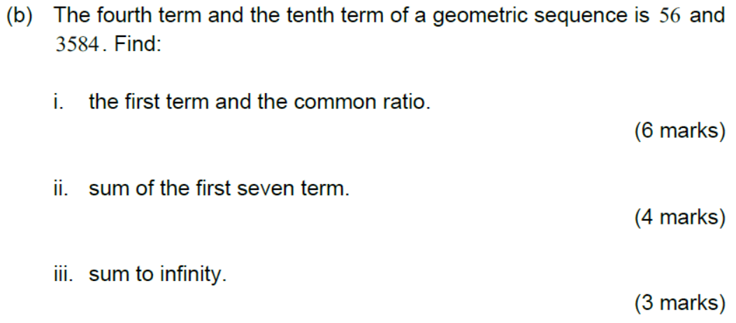 Solved (b) The fourth term and the tenth term of a geometric | Chegg.com