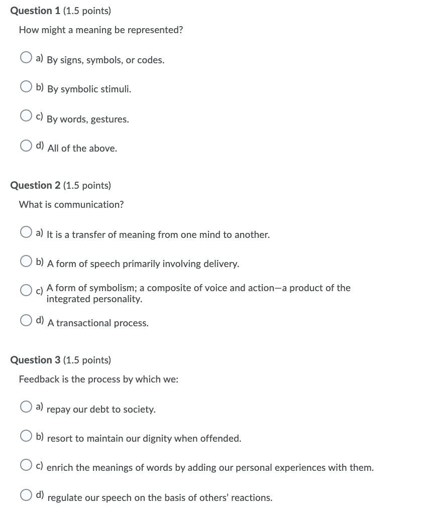 Solved Question 1 1 5 Points How Might A Meaning Be Chegg Com