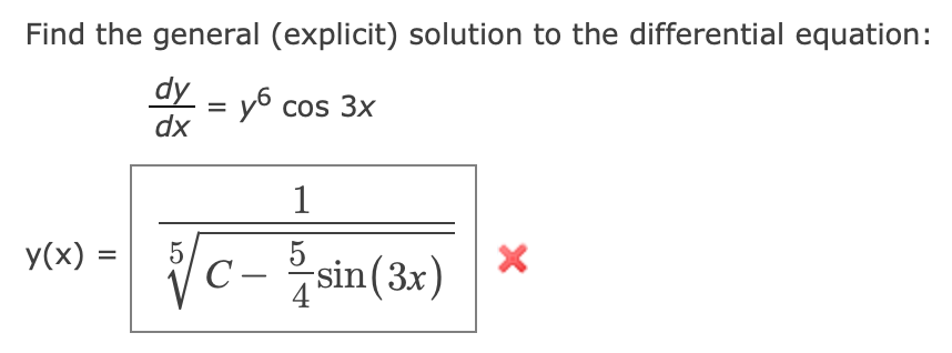 Solved Find the general (explicit) solution to the | Chegg.com