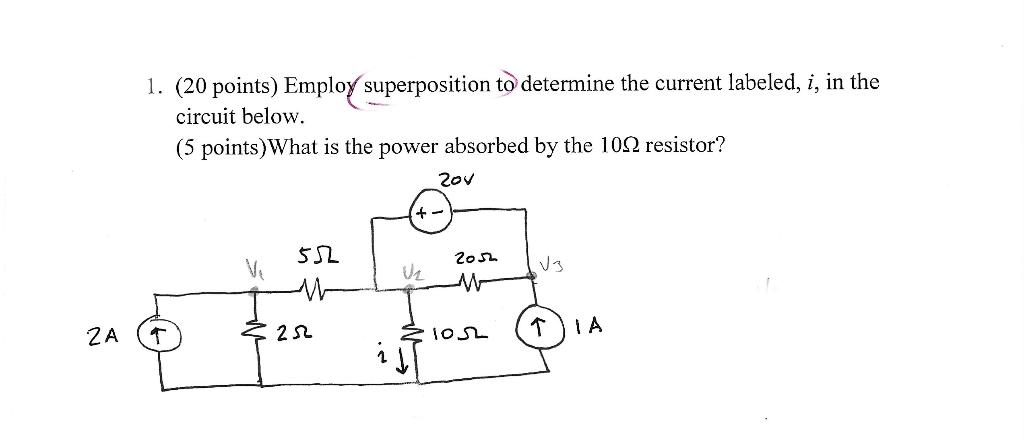 Solved Employ superposition to determine the current | Chegg.com