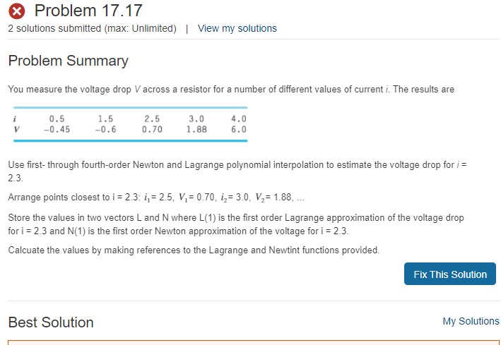 Solved X Problem 17.17 2 solutions submitted (max: | Chegg.com
