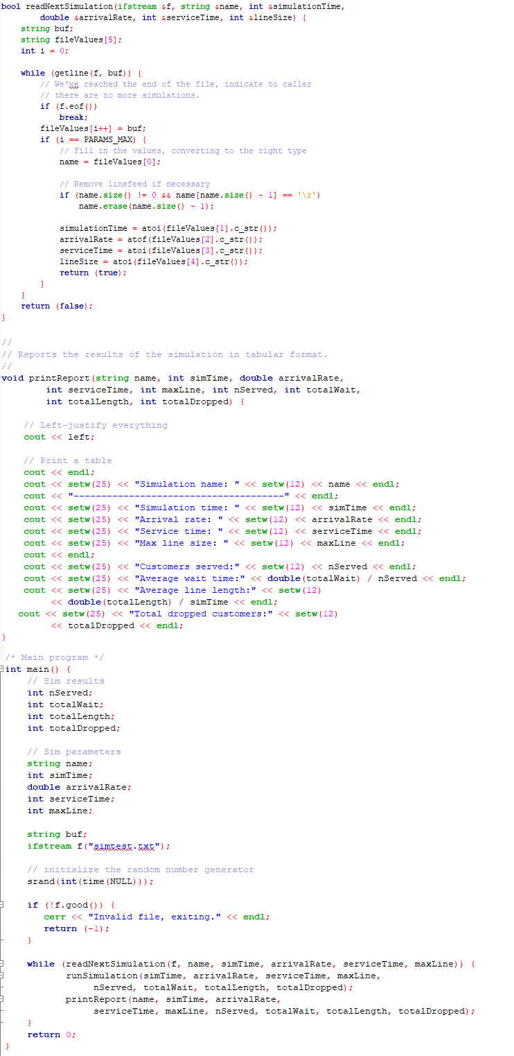 Solved Assignment Write a program that simulates the | Chegg.com