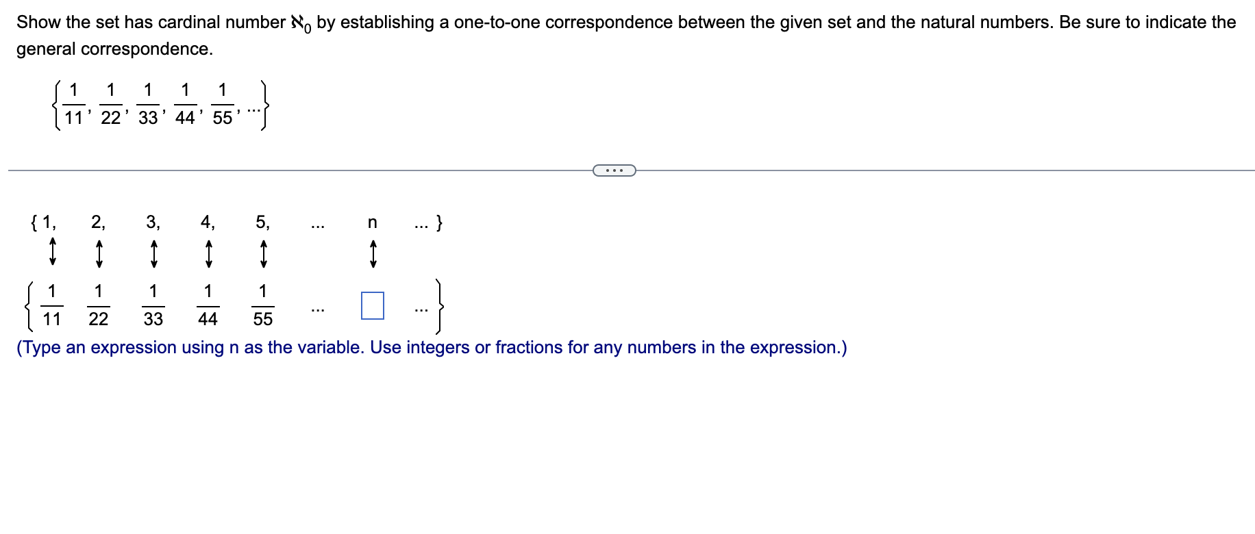 Information about the correspondence between the number and type