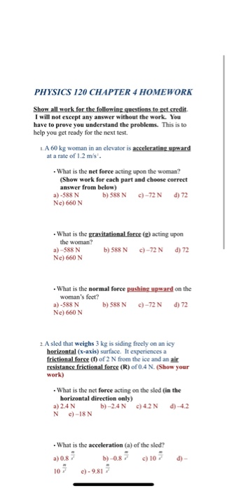 Solved PHYSICS 120 CHAPTER 4 HOMEWORK I will not except any | Chegg.com