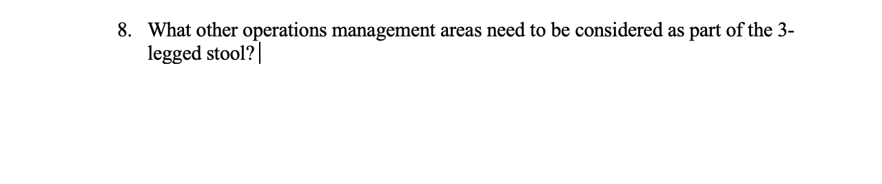Solved What other operations management areas need to be | Chegg.com
