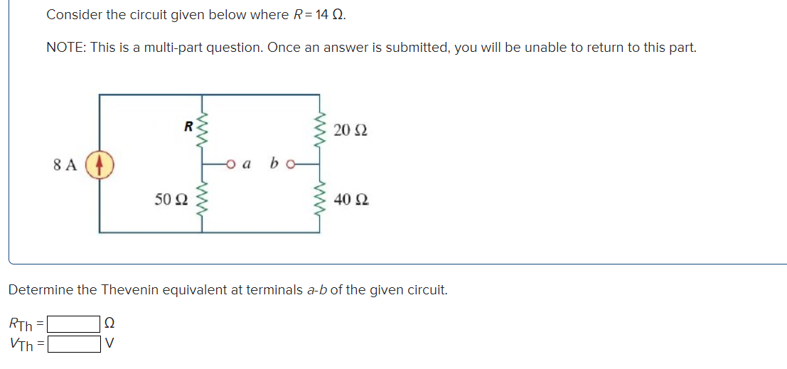 Solved Consider the circuit given below where R=14Ω. NOTE: | Chegg.com