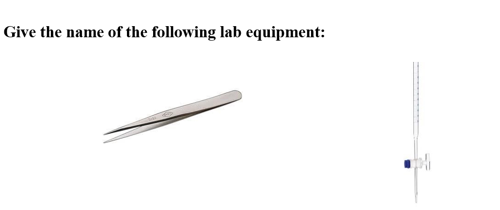 Solved Give the name of the following lab equipment: | Chegg.com