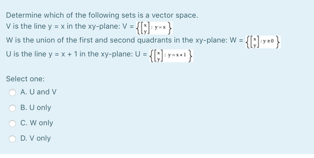 Solved Determine which of the following sets is a vector | Chegg.com