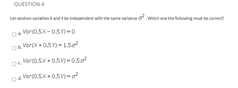 Solved QUESTION 5 Random variables X and Y satisfy Cov(X,Y
