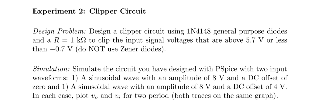 experiment on clipper circuit