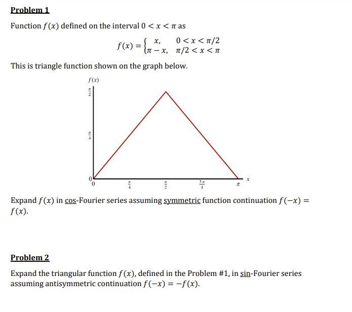 Solved Problem 1 Function f(x) defined on the interval 0