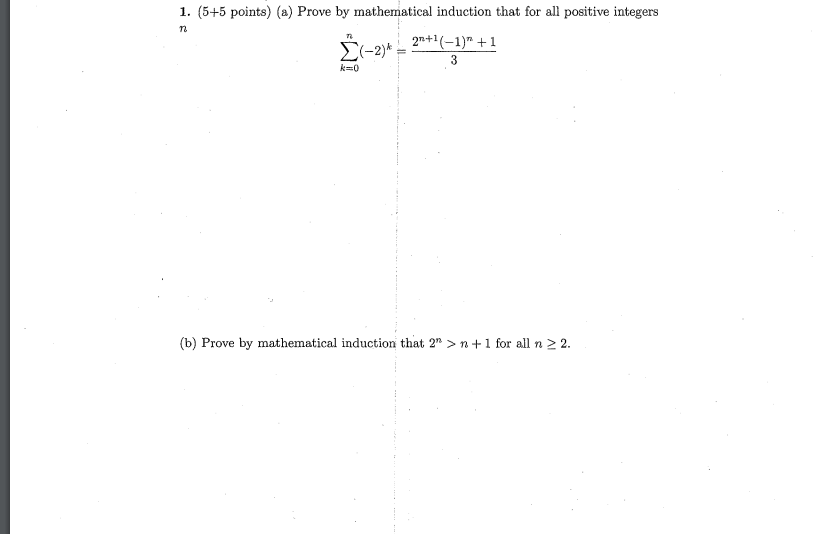 Solved 1. (5+5 Points) (a) Prove By Mathematical Induction | Chegg.com