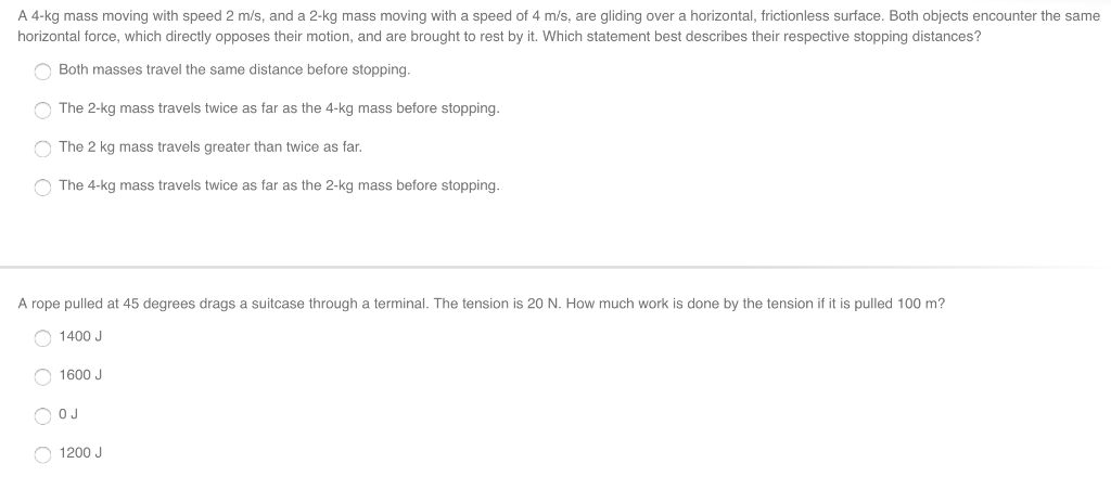 Solved A 4-kg mass moving with speed 2 m/s, and a 2-kg mass | Chegg.com