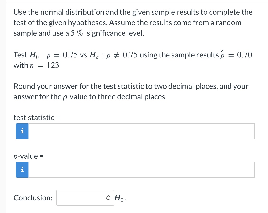 Solved Use the normal distribution and the given sample | Chegg.com
