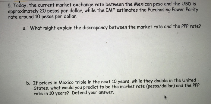 Solved 5 Today The Current Market Exchange Rate Between Chegg