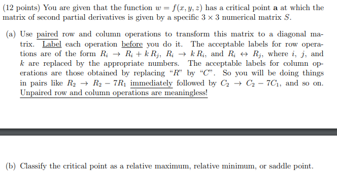 Solved (12 points) You are given that the function | Chegg.com