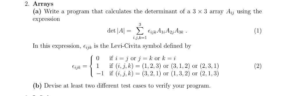 Solved 2. Arrays (a) Write a program that calculates the | Chegg.com