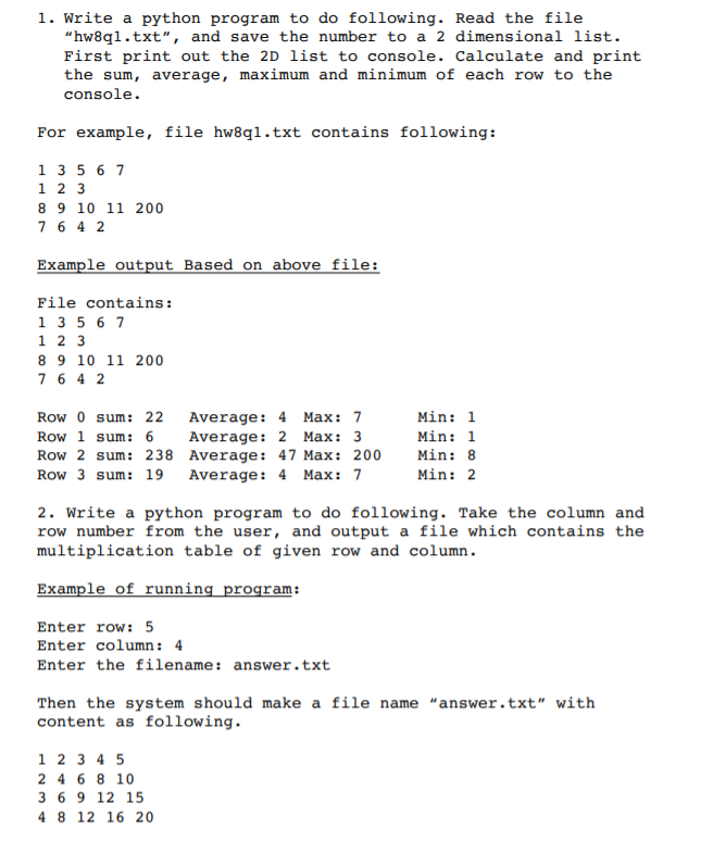 Solved 1. Write a python program to do following. Read the Chegg