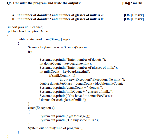 Solved Q5. Consider the program and write the outputs: | Chegg.com
