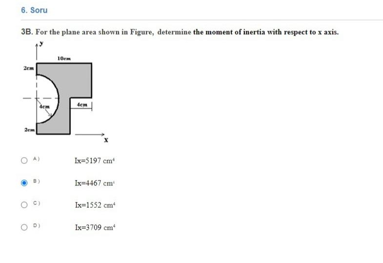 Solved 6. Soru 3B. For the plane area shown in Figure, | Chegg.com