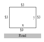 Solved There are $288 available to fence in a rectangular | Chegg.com