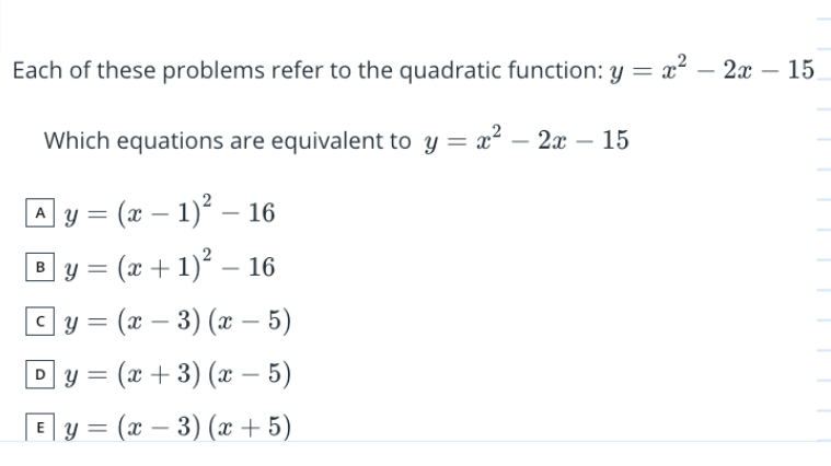 Solved Each of these problems refer to the quadratic | Chegg.com