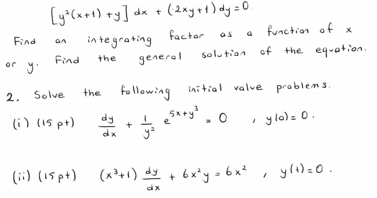 Solved X Yº X 1 Y Dx 2xy 1 Dy 0 Integrating Chegg Com