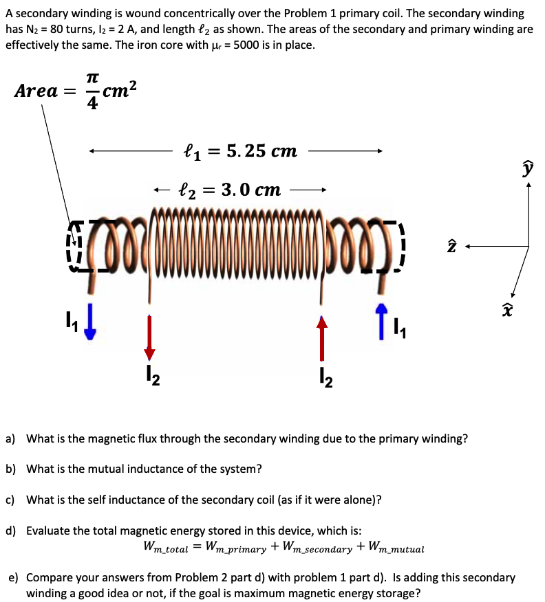 A secondary winding is wound concentrically over the | Chegg.com