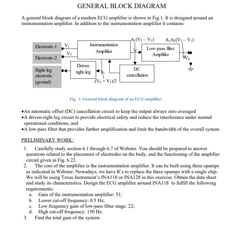 GENERAL BLOCK DIAGRAMA general block diagram of a | Chegg.com