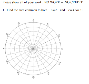 Solved Please show all of your work. NO WORK = NO CREDIT 1. | Chegg.com