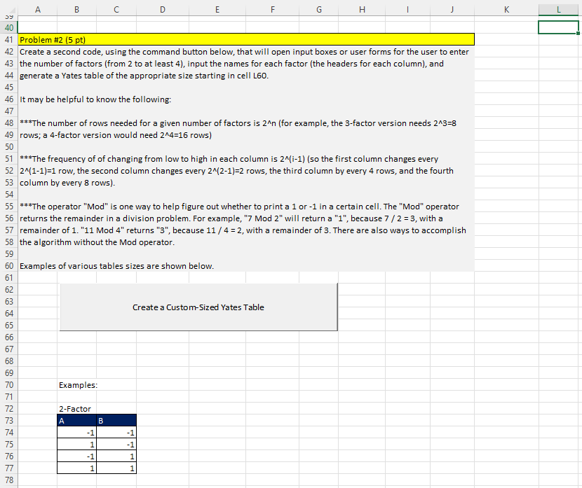 Create a second code, using the command button below, | Chegg.com