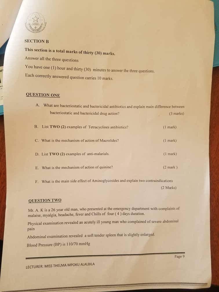 SECTION B This section is a total marks of thirty (30) marks. Answer all the three questions You have one (1) hour and thirty