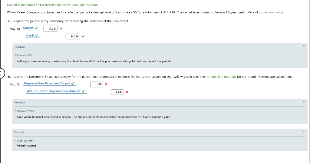 Solved Capital Expenditure and Depreciation; ParitalYear