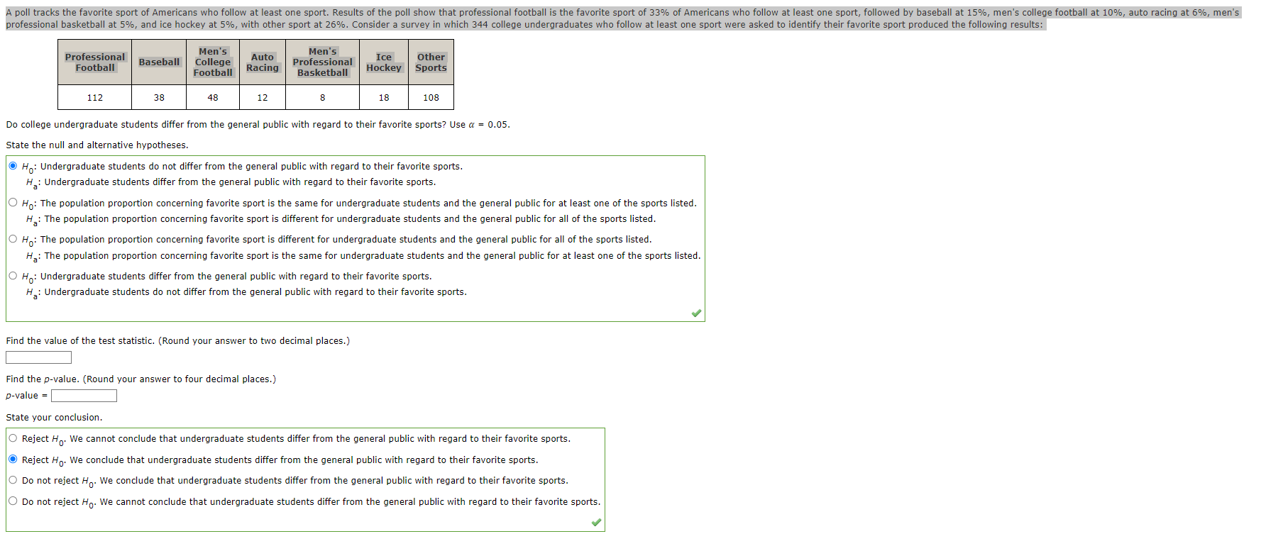 Solved Do college undergraduate students differ from the | Chegg.com