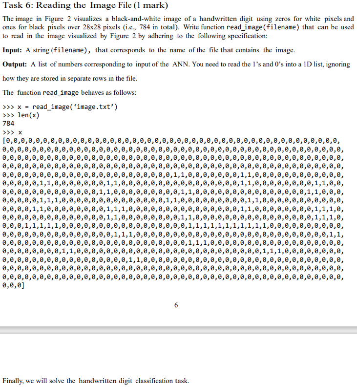 Solved Task 6: Reading the Image File (1 mark) The image in | Chegg.com