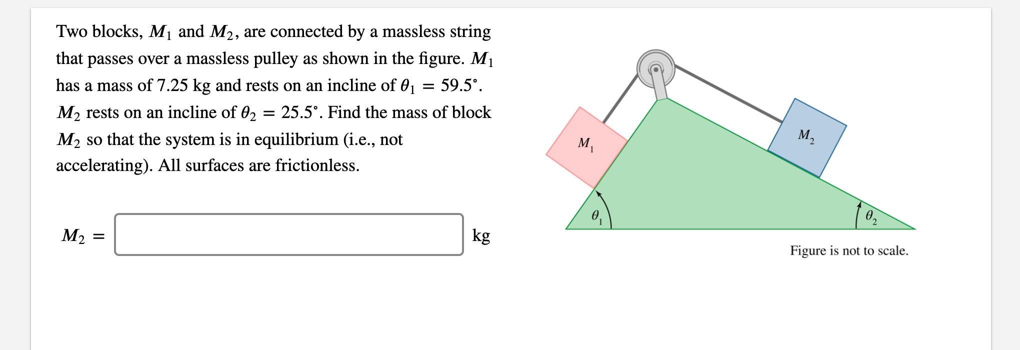 Solved Two Blocks M And M Are Connected By A Massless Chegg Com