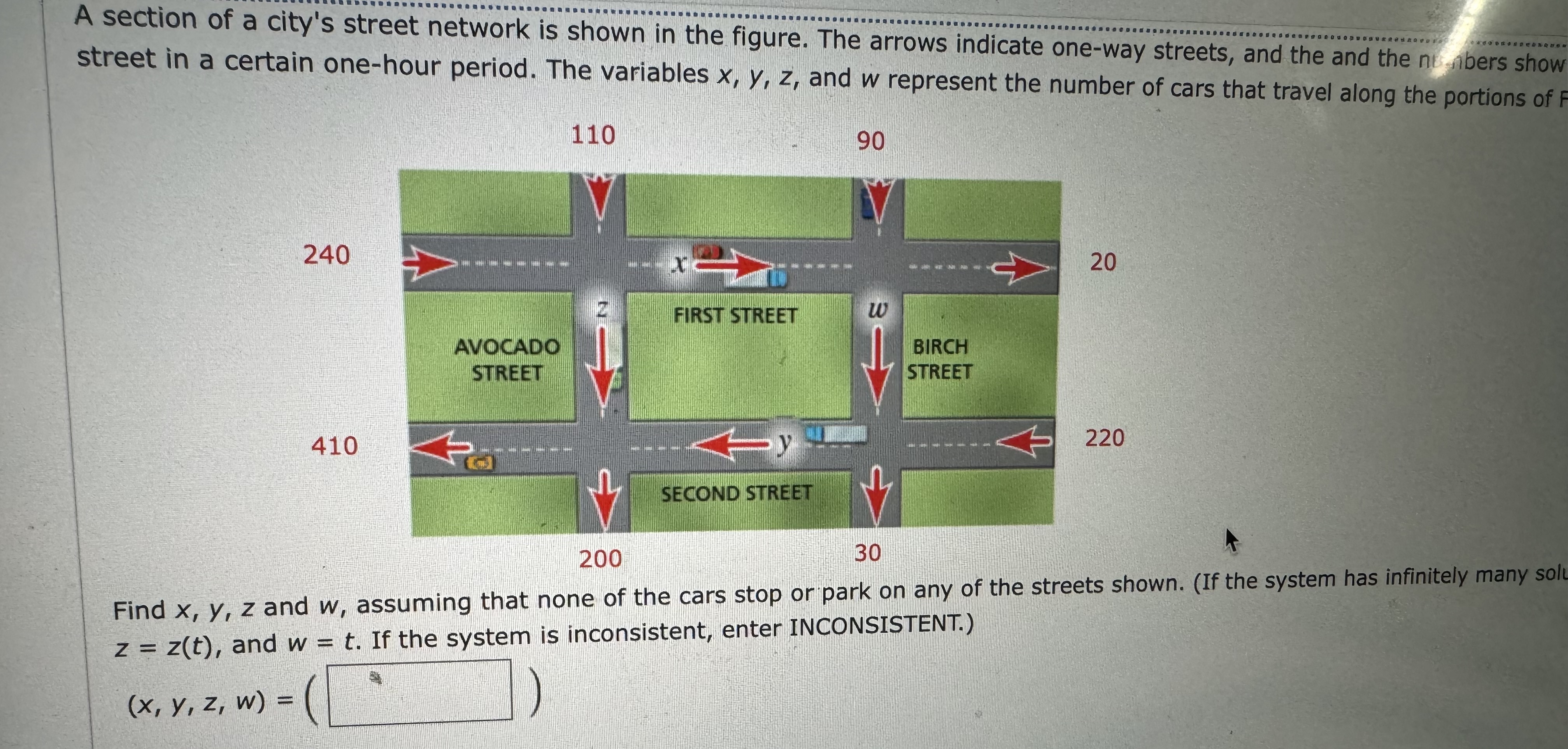 solved-a-section-of-a-city-s-street-network-is-shown-in-the-chegg