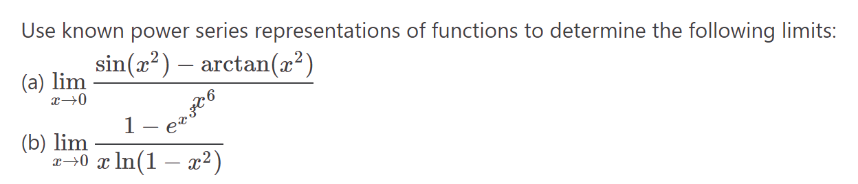 Solved Use known power series representations of functions | Chegg.com