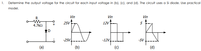 Solved 1. Determine the output voltage for the circuit for | Chegg.com