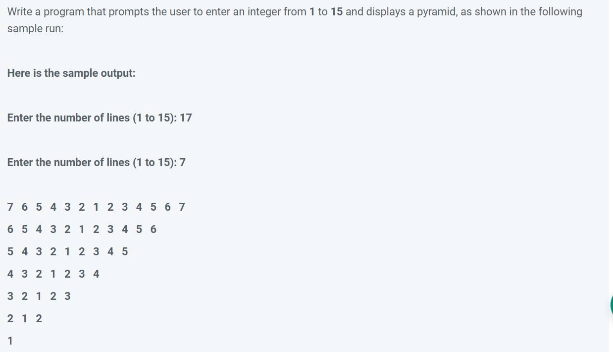 Solved Write a program that prompts the user to enter an | Chegg.com