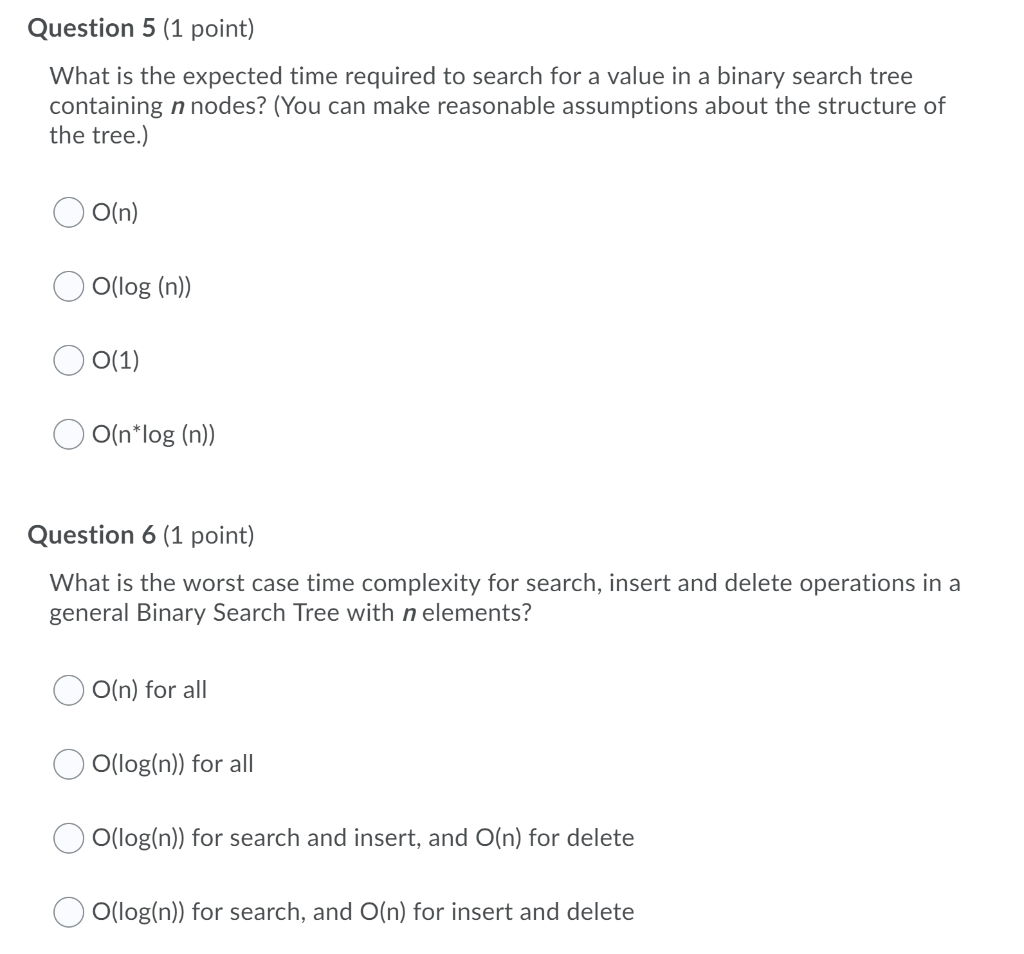 Solved Question 5 (1 point) What is the expected time | Chegg.com