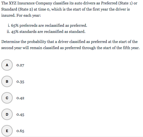 The XYZ Insurance Company classifies its auto drivers | Chegg.com