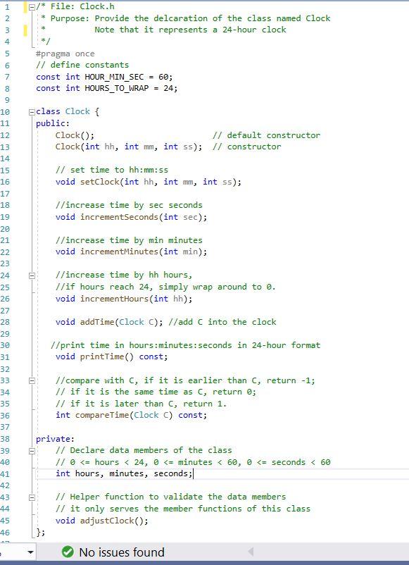 Solved Define a class named Clock_SortingList in | Chegg.com