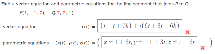 Solved Find a vector equation and parametric equations for | Chegg.com
