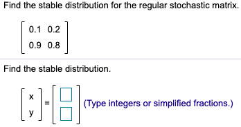 Solved Find the stable distribution for the regular | Chegg.com