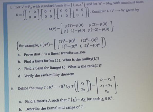 Solved 1 Let V P With Standard Basis B 1 X X And Chegg Com