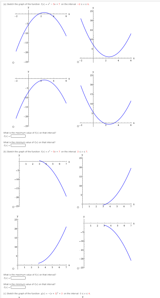 Solved (a) Sketch the graph of the function fx) -2 -5x + 7 | Chegg.com